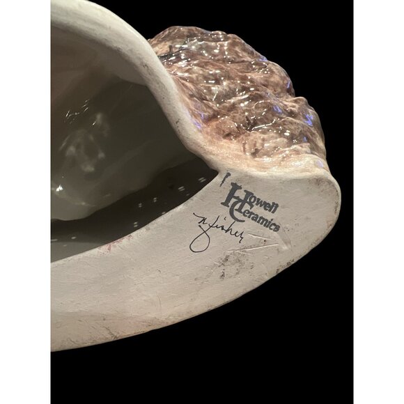 Vintage Glittery Winter Ceramic Bisque Carriage Houses‎ Marked Howell Ceramics - Picture 11 of 12